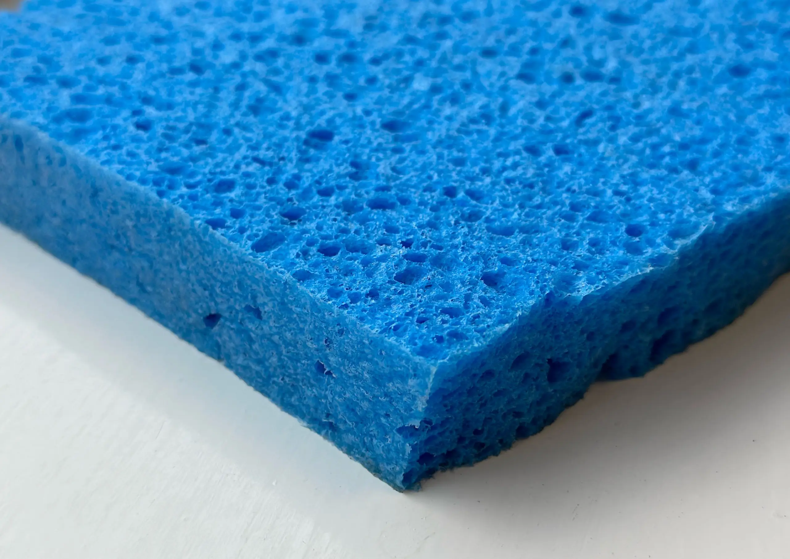 cellulose foam, sponge like texture that retains a lot of moisture